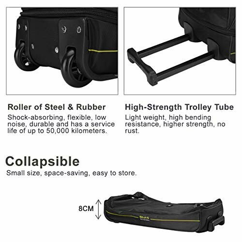 Collapsible luggage with steel and rubber wheels, high-strength trolley tube.